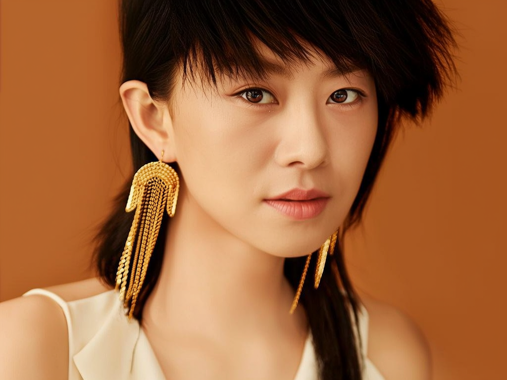 时尚金耳环图片